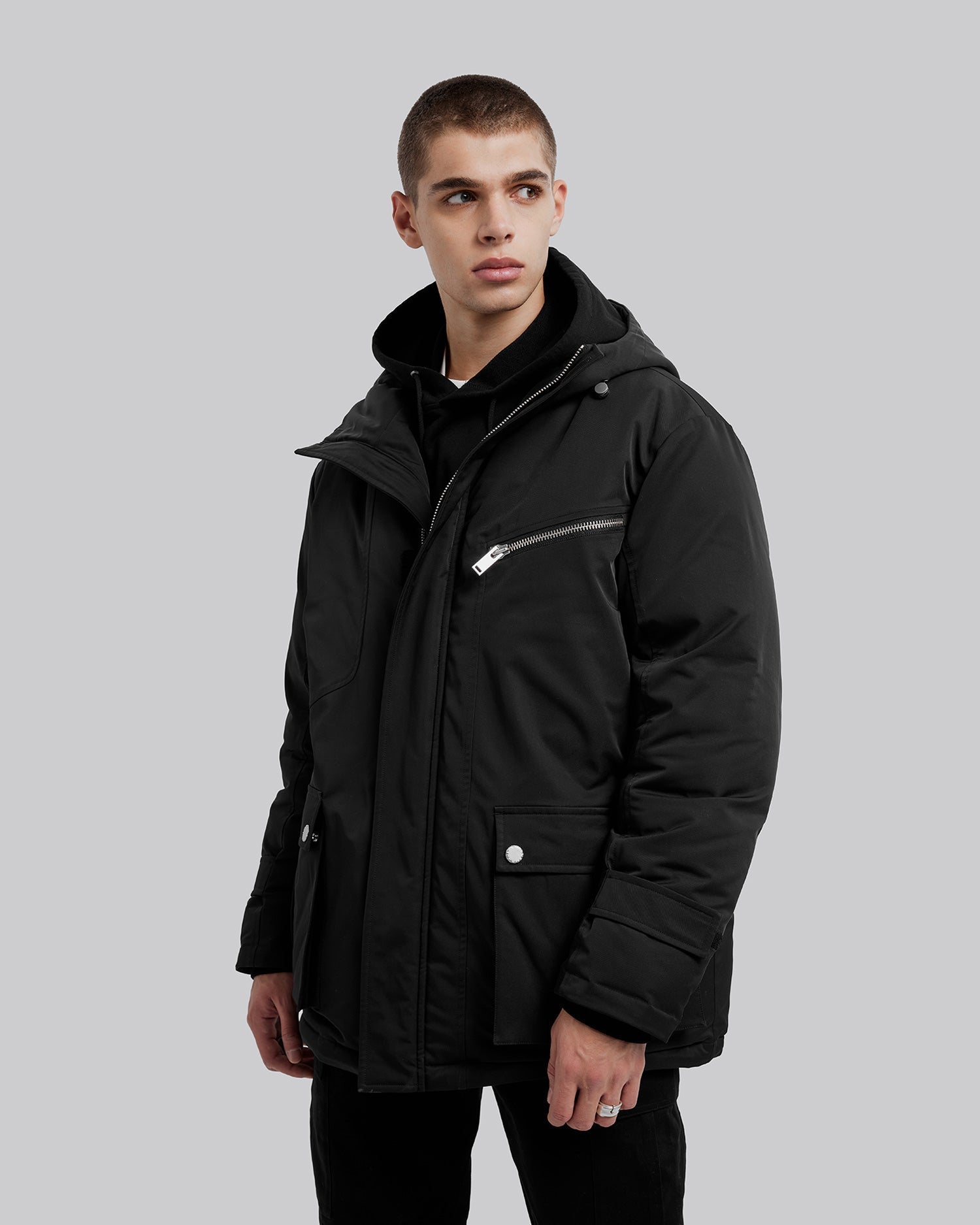 Hooded Cargo Down Jacket image 3