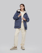 Down Hooded Parka - Pigeon blue, XS image
