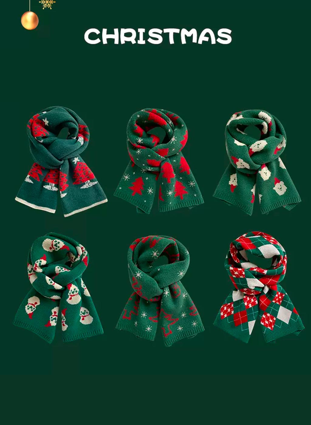Soft &amp; Warm knitted Christmas scarf image 3