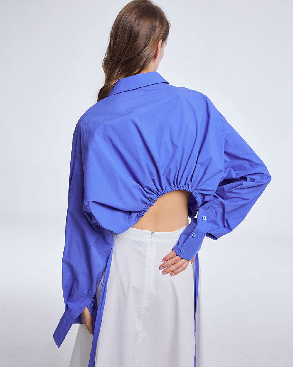 Cropped Drawstring Cotton Shirt image 3