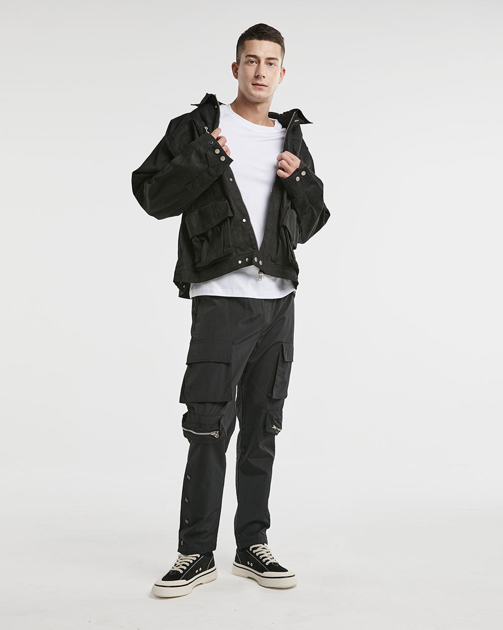 Pure Cotton Workwear Jacket With Pockets - Black, L image