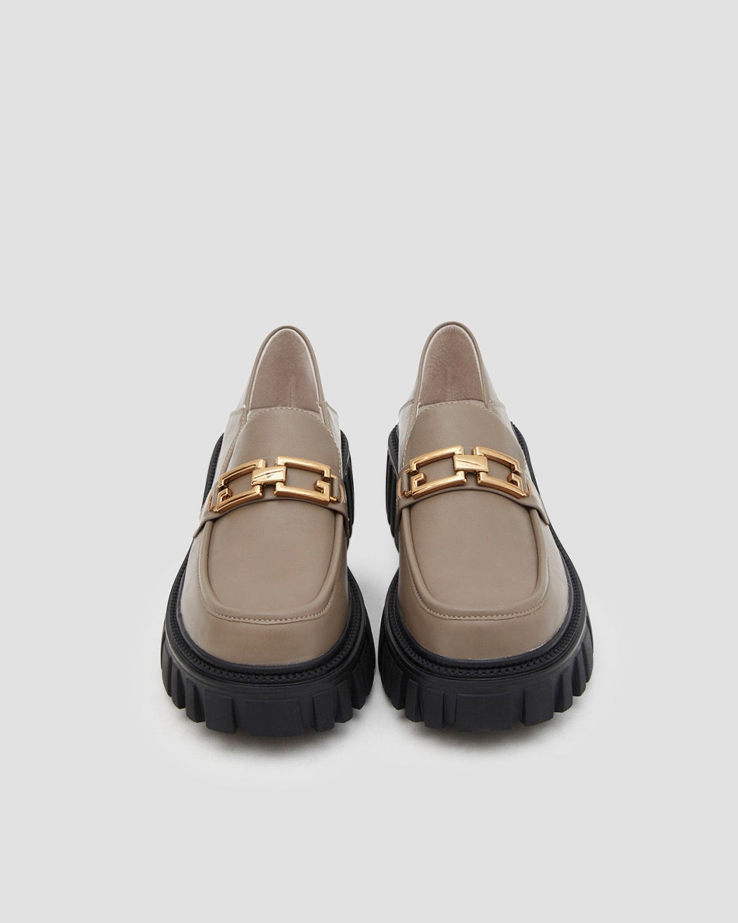 Leather Loafers With Chain - Stone, 7 image