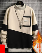 Wide Ribbed Crewneck Sweatshirt - Light Tan, L image