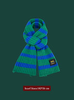 Winter Retro Warm Christmas Plaid Scarf - Sky Blue, OS image