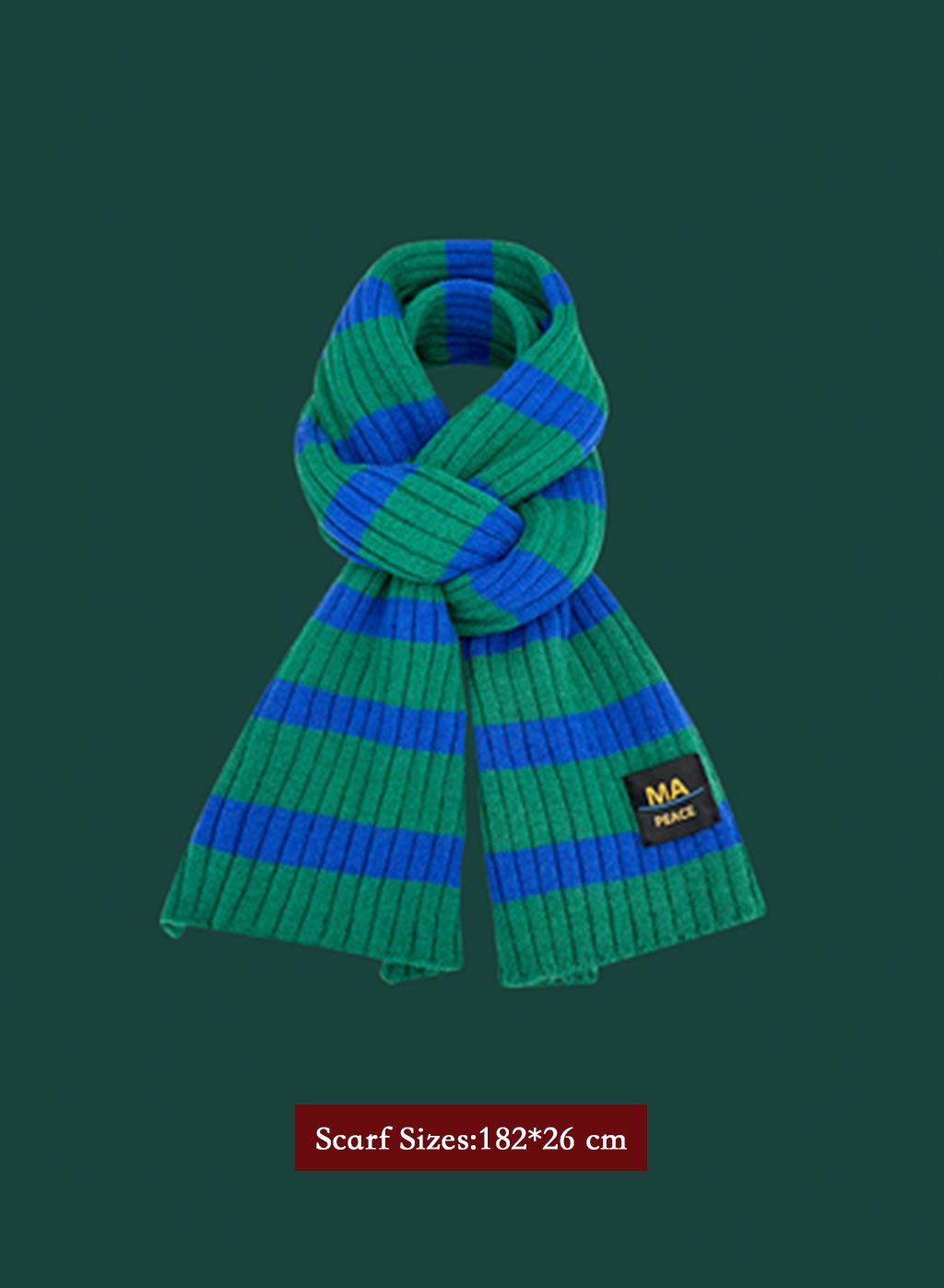 Winter Retro Warm Christmas Plaid Scarf - Sky Blue, OS image