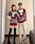 Lovely Rabbit Crewneck Jumper - DarkRed, M image