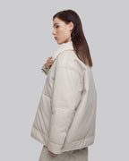Off-Center Zipper Padded Jacket image 3