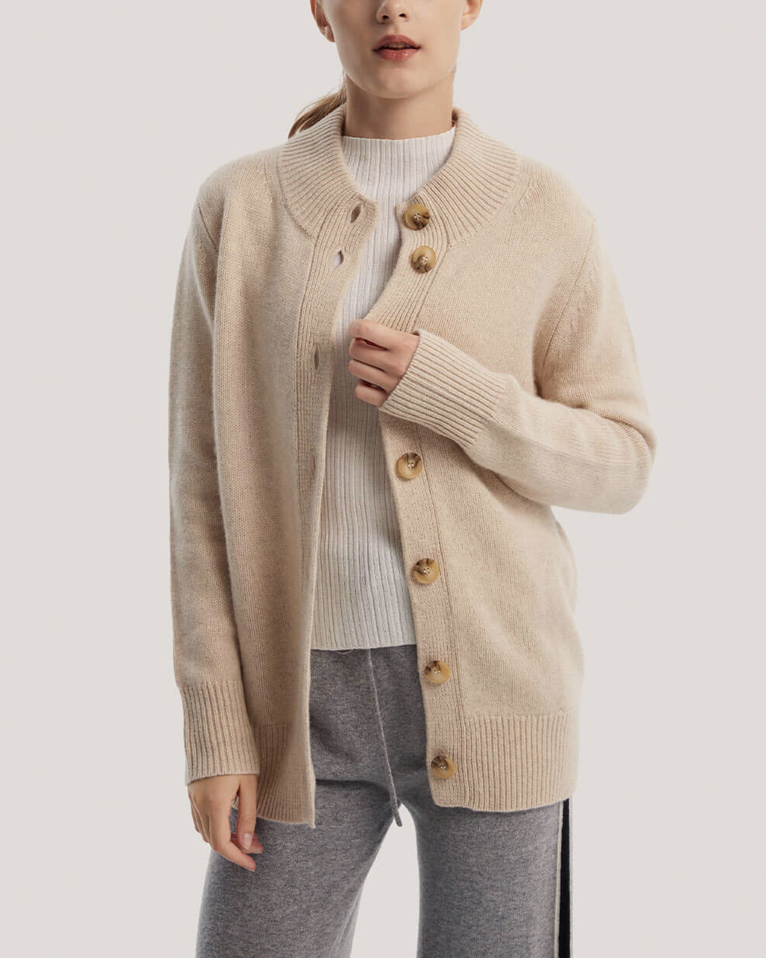 Button Front Wool-Yak Cardigan image 0