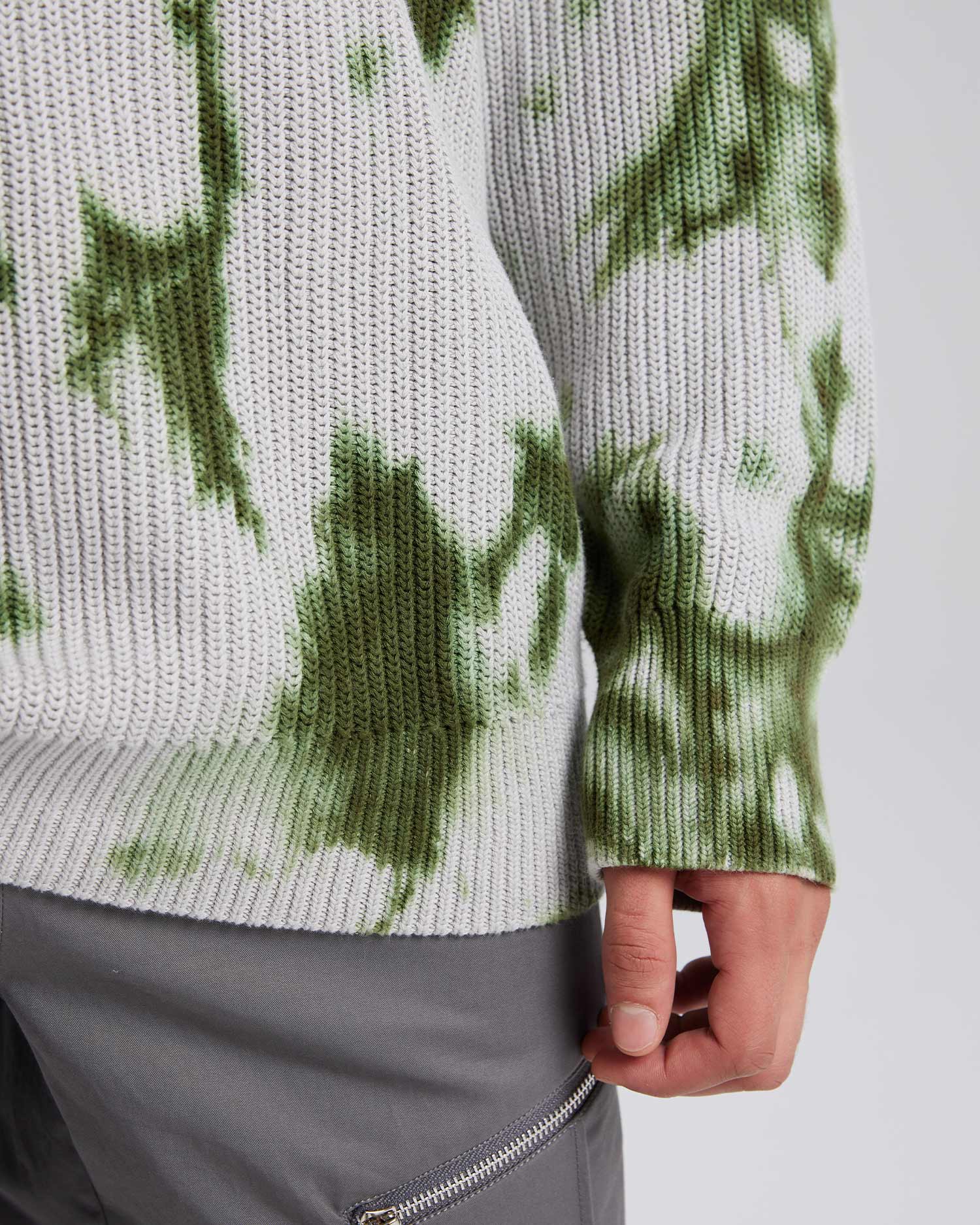 Cotton Pull-Over in Green &amp; Grey image 5