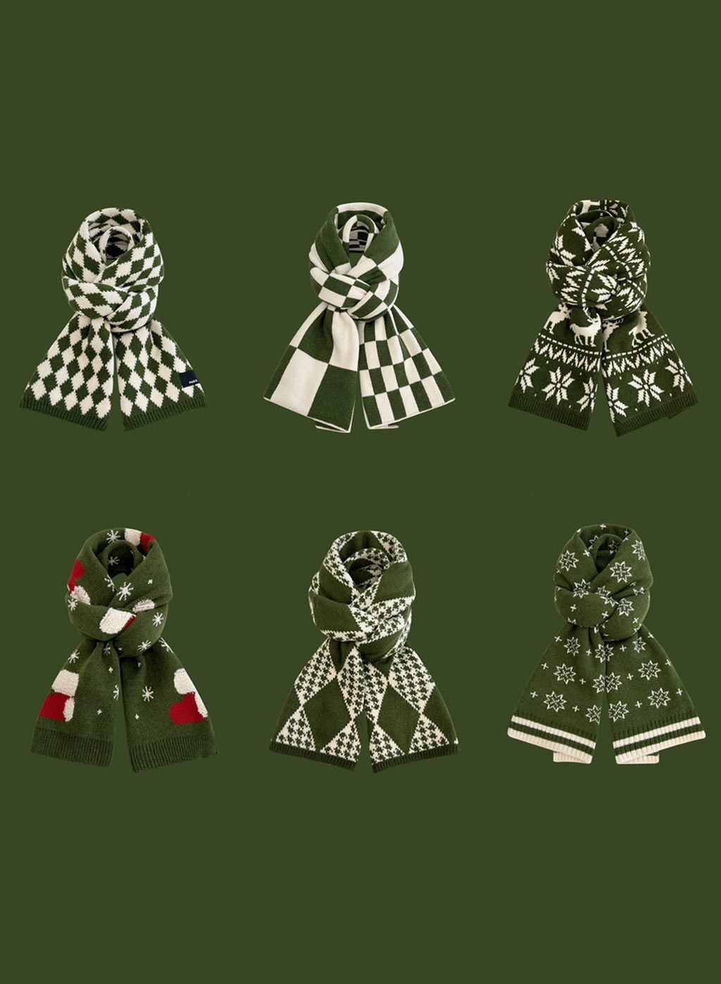 Winter Retro Warm Christmas Plaid Scarf image 0