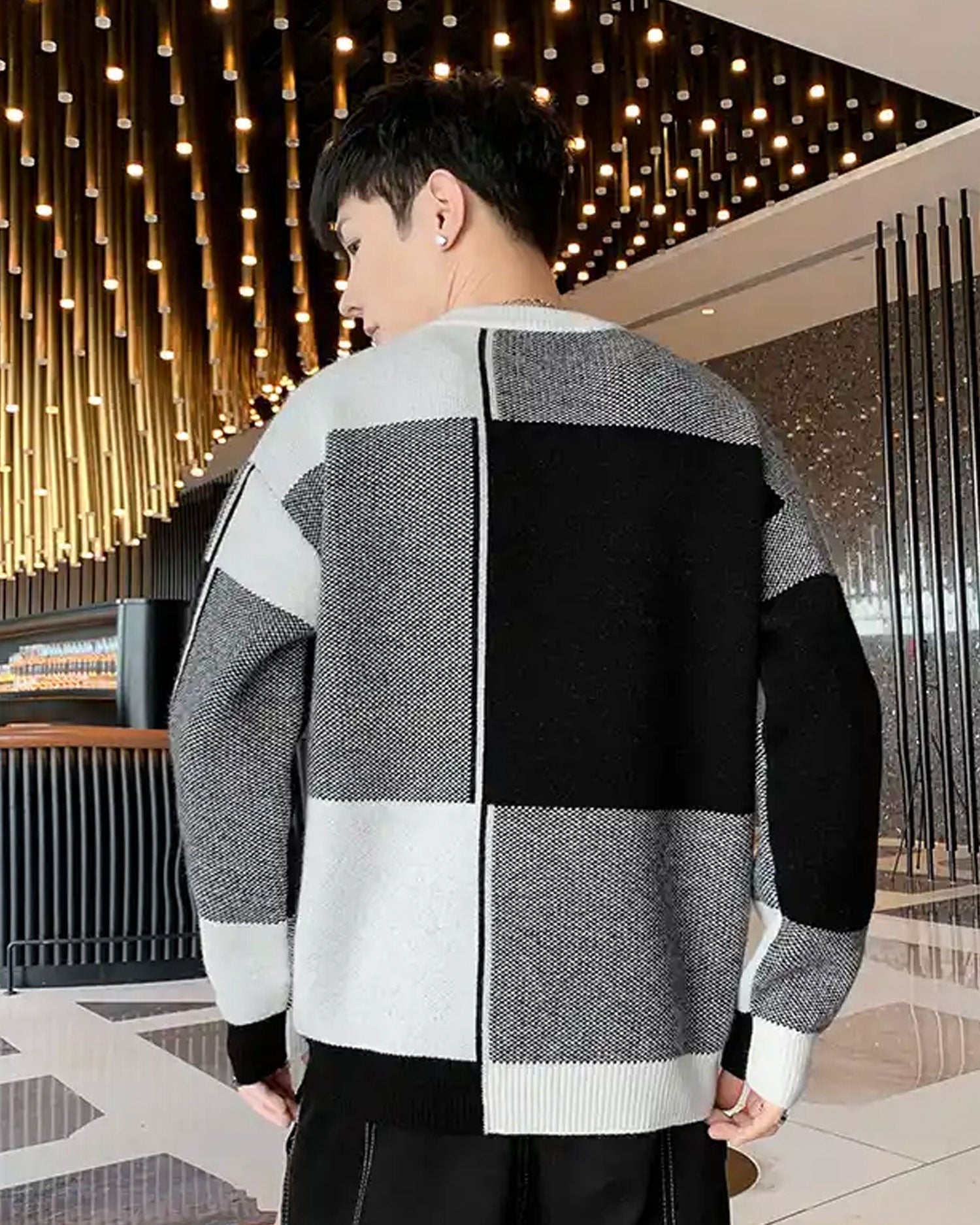 Knitted Colorblock Crew Jumper image 1