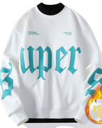 Fleece Lined Crewneck Sweatshirt - White, 4XL image