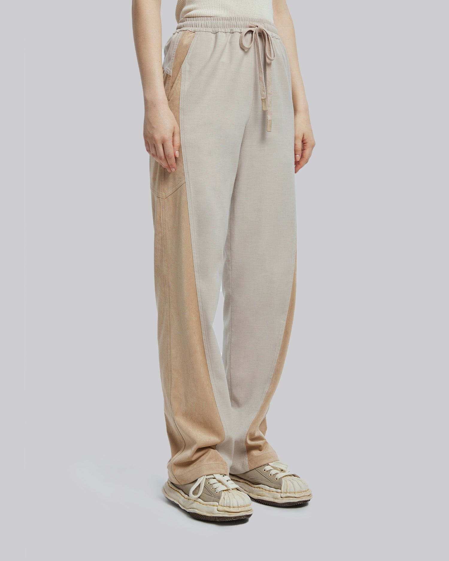 Suede & Wool Panel Pants image 2