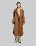 Double Breasted Wool Coat - Camel, M image
