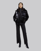 Black Classic Shiny Puffer Jacket - Black, L image