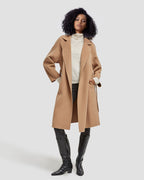 Wool Wrap Coat - Light Camel, XS image