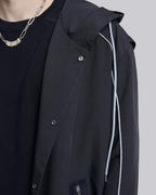 Back Graphic Hooded Long Coat image 5