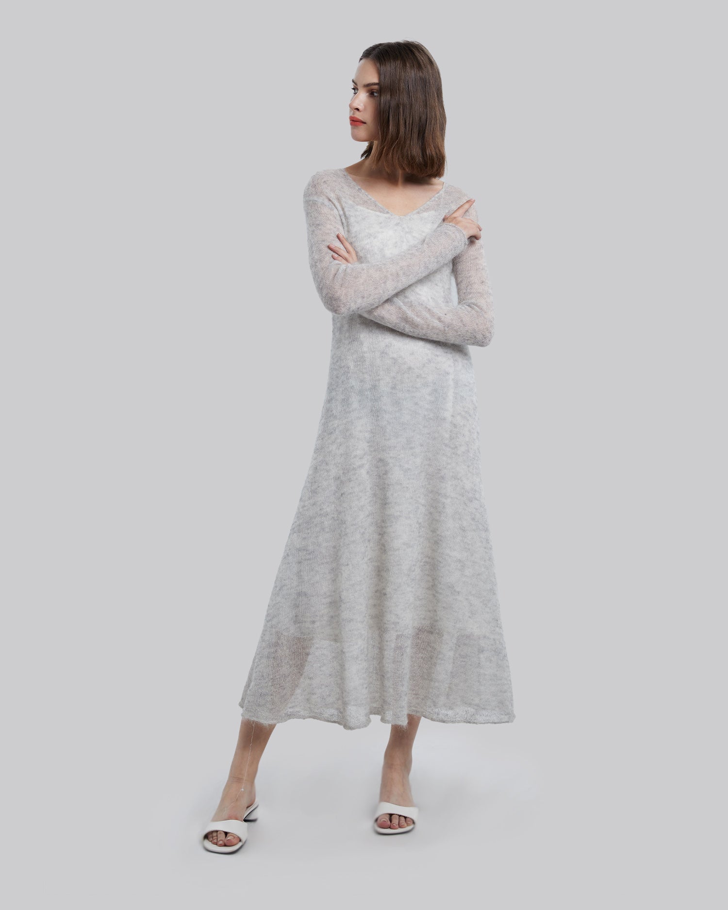 V-Slope Overlay Dress image 2