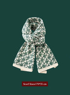 Winter Retro Warm Christmas Plaid Scarf - Spring Green, OS image