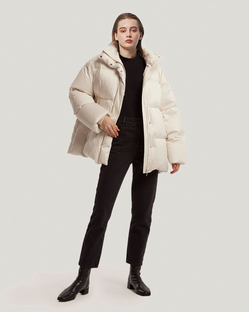 Oversized Down Parka - Ivory, XL image