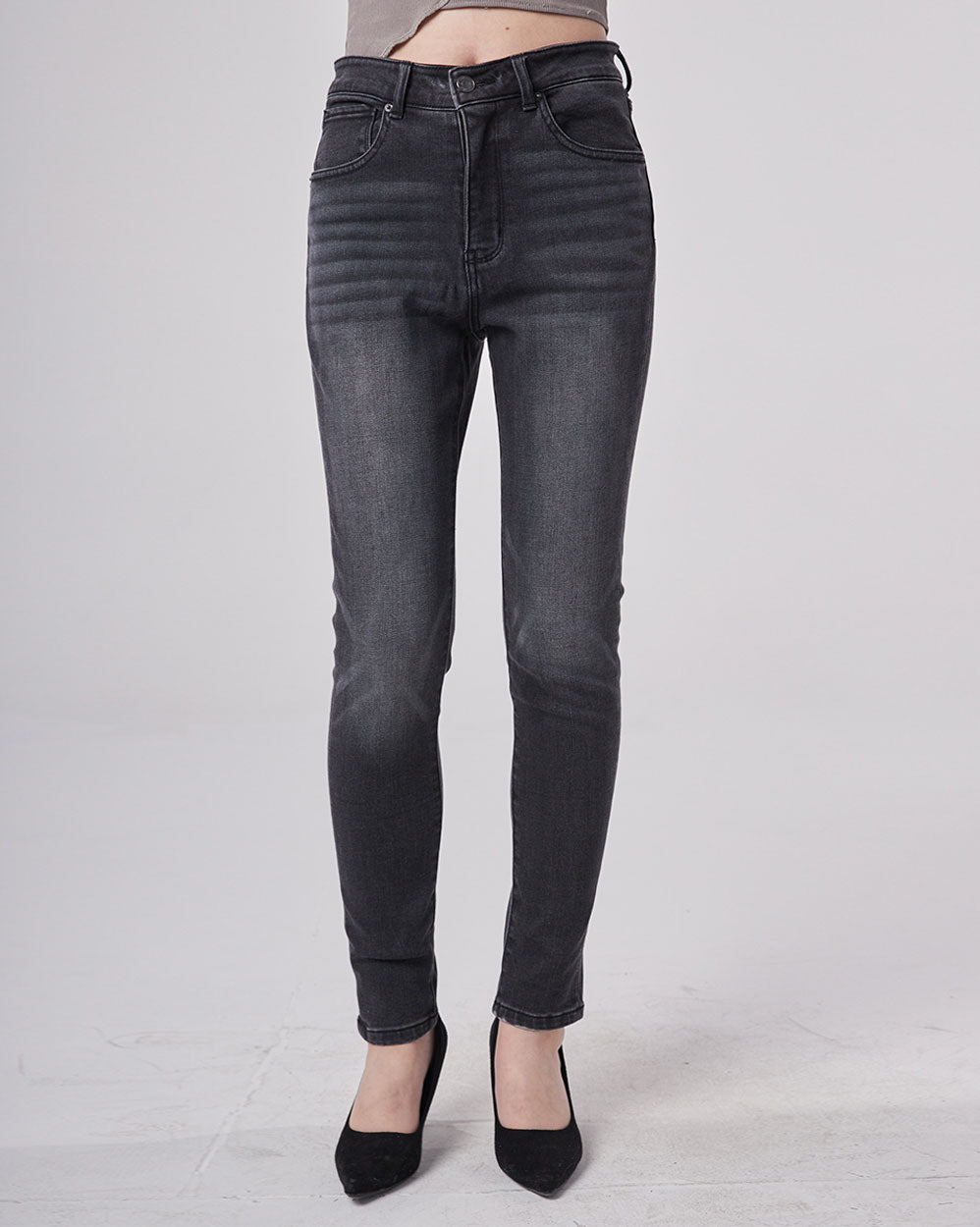 Women's Regular Fit Stretch Jeans - Black, L image
