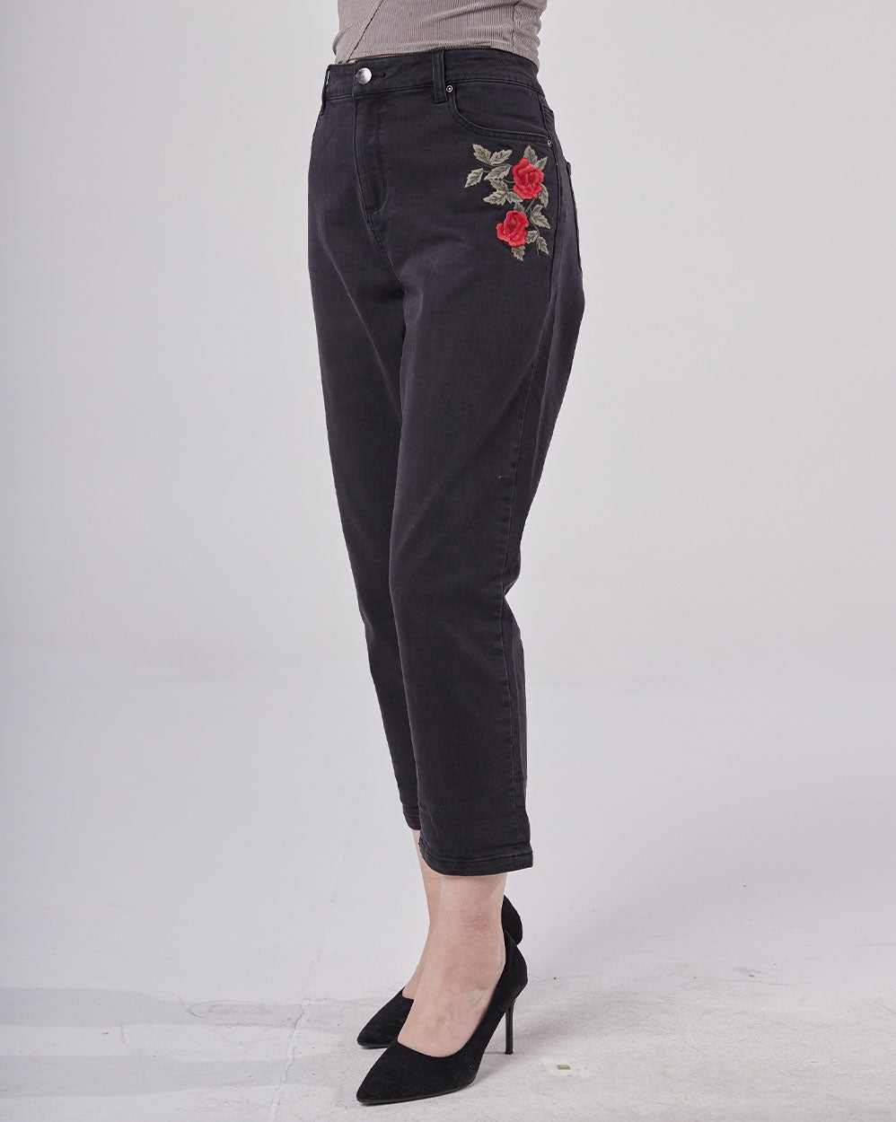 Flower Pattern Loose Jeans image 1