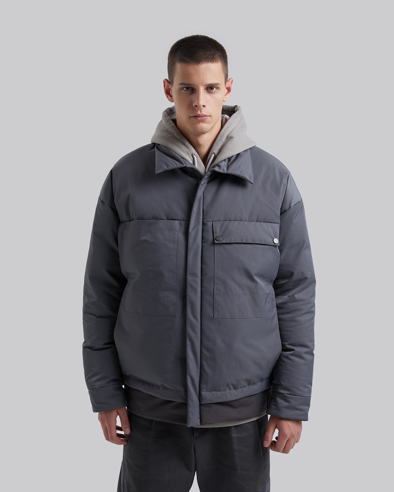 High Collar Panel Puffer Jacket image 1