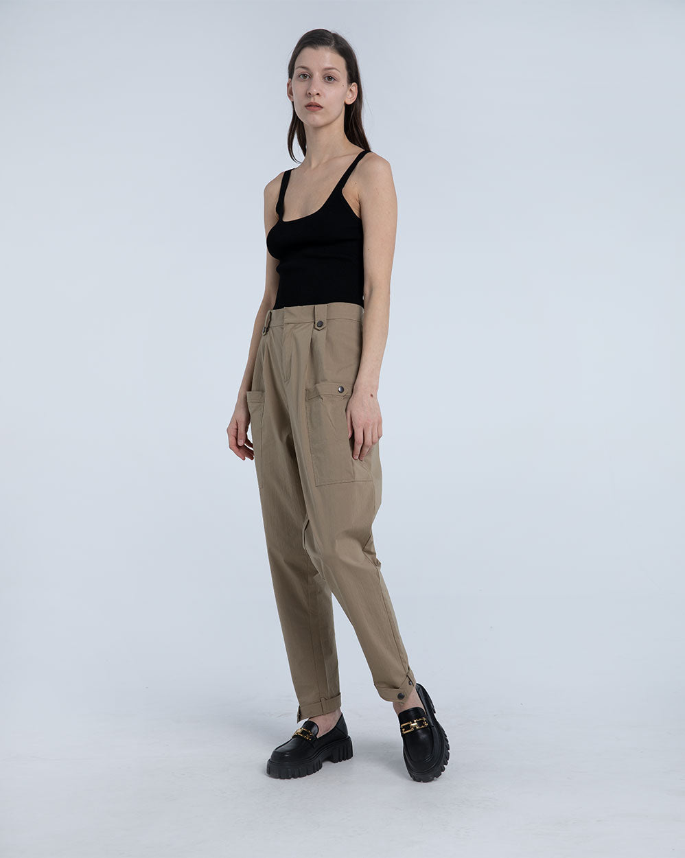 Patch Pocket Ankle Strap Tapered Pants image 3