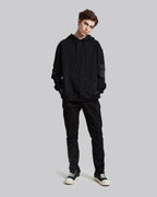 Paneled Cotton Hoodie - Black, M image