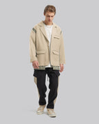 Faux Two-Piece Suit Jacket - Beige, L image