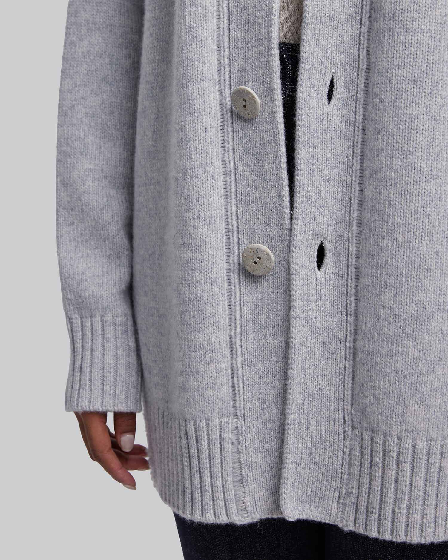Wool & Cashmere Cardigan in Light Grey image 4