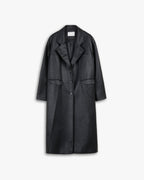 Faux Leather Coat with Pinched Pleats image 0