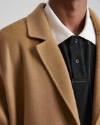 Paneled Duo-Chromatic Cashmere Coat image 3