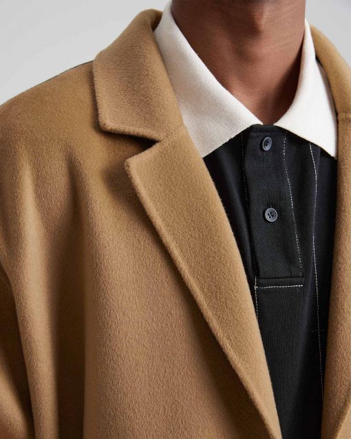 Paneled Duo-Chromatic Cashmere Coat image 3