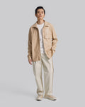 Pristine Faux-Leather Outer-Shirt - Sugar Cookie, S image