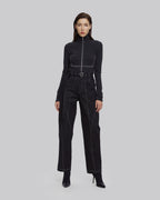 Multi Line Belted Pants - Black, XS image
