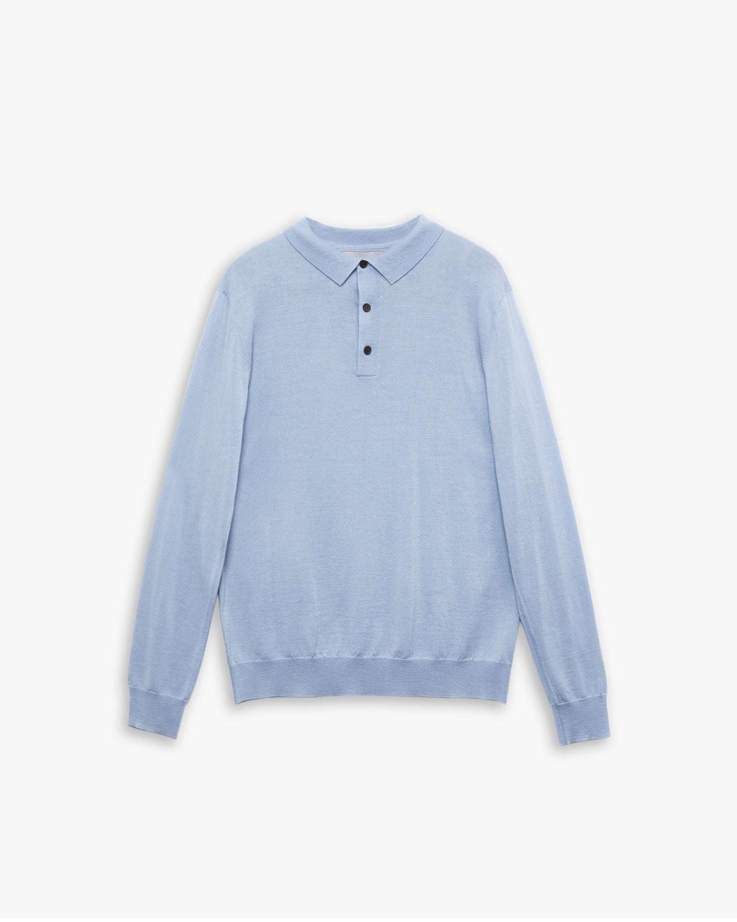 Wool Polo Sweater - Baby blue, L image