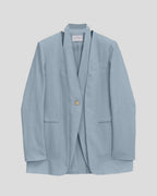1 × Linen Layered Blazer - Baby blue, S image
